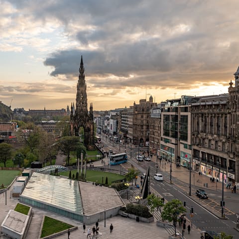 Discover the shops lining bustling Princes Street, also fifteen minutes away on foot
