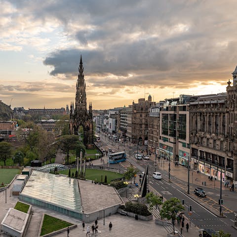 Discover the shops lining bustling Princes Street, also fifteen minutes away on foot
