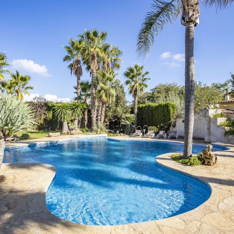 Take a dip in the pool whenever you need a break from the Mediterranean sun