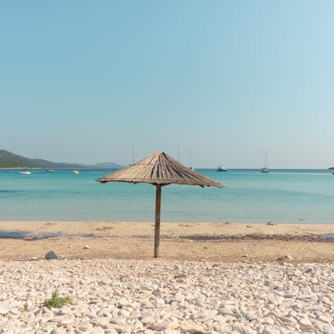 Stroll 200m to the white sand of Malgrat de Mar beach – it has Blue Flag status