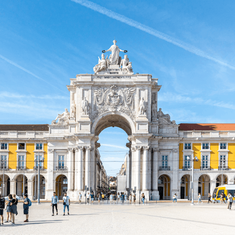 Pay a visit to the stylish Praça do Comércio and see the beautiful art on display