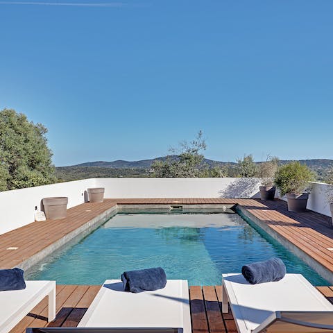Swim in the private pool as the Portuguese sun warms your skin