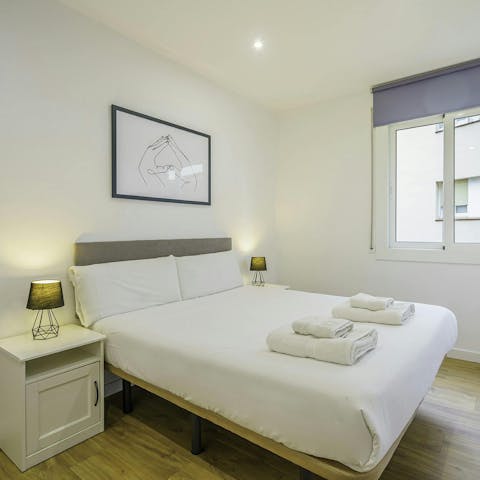 Enjoy restful nights in the calm, comfortable bedrooms