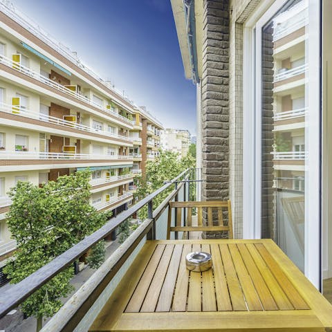 Sip chilled beers on the balcony before heading out for dinner
