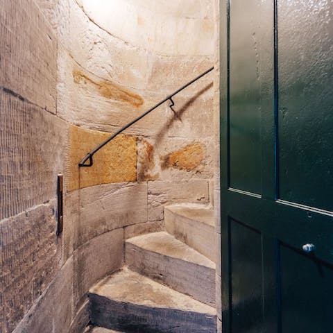 Explore the secrets of this historic building, like the hidden spiral staircase