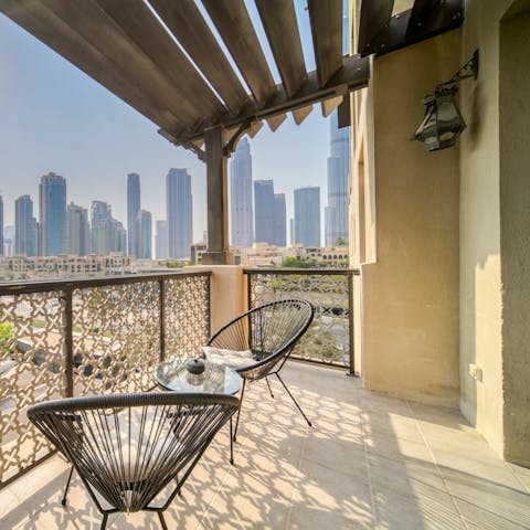 Enjoy relaxing on the balcony after a day of exploring 