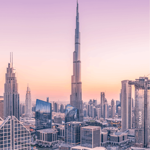 Admire the impressive sight of the Burj Khalifa – a short walk away