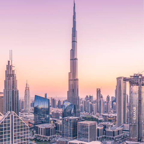Admire the impressive sight of the Burj Khalifa – a short walk away