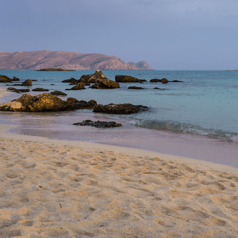 Spend a day at the coast – Gerani beach is only a six-minute drive from home