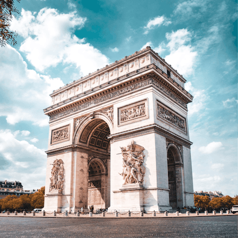 Travel two stops on the metro to check out the Arc de Triomphe