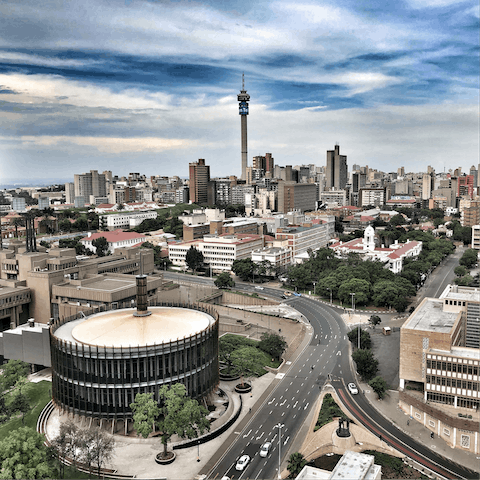 Discover lively Johannesburg from this central spot in Rosebank, the city's business hub