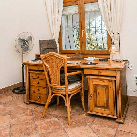Get down to business in the separate study when you need to work from home