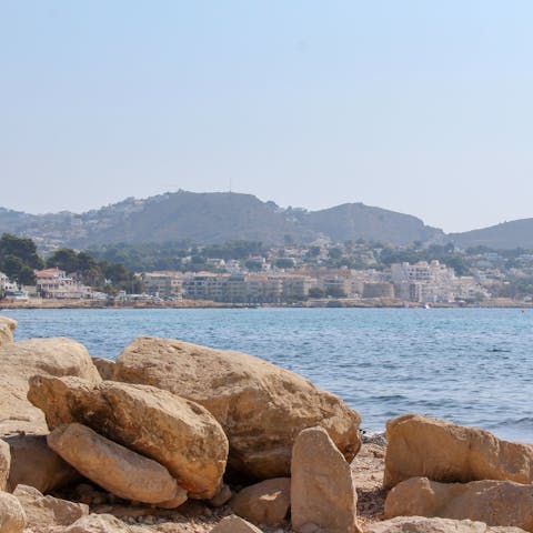 Stay on the outskirts of Moraira, just a short drive from beaches on Costa Blanca