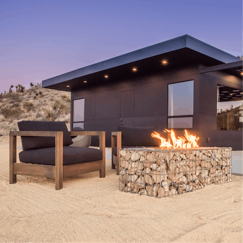 Stargaze while staying warm by the fire pit