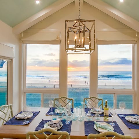 Dine with incredible sea views in the background