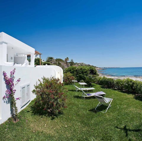 Sun yourself in the sea-facing garden