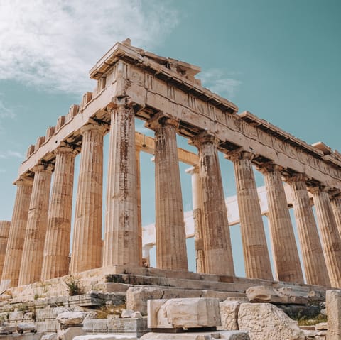 Visit the historic Parthenon, a thirteen-minute walk away