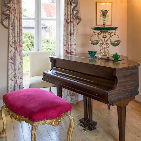Try your hand on some Irish folk tunes on the grand piano