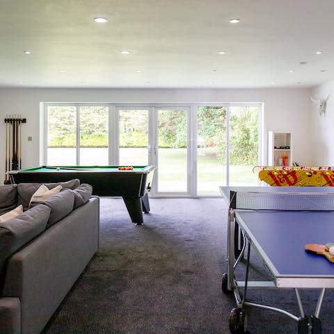 Make use of your high-spec games room – will it be table tennis, foosball, pool, or a game on the Wii?