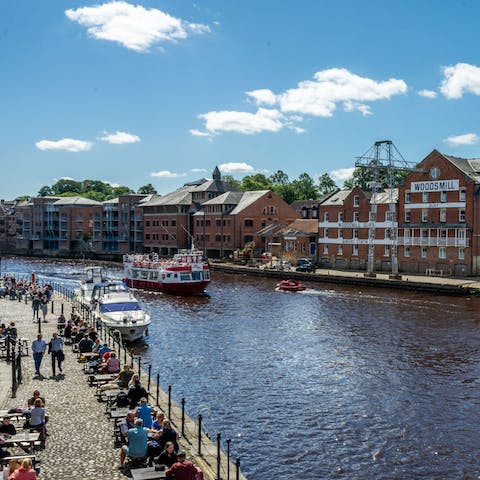 Take a stroll along the River Ouse, just footsteps from your building