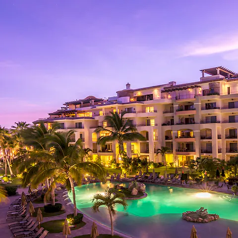 Head outside and watch as Cabo San Lucas becomes illuminated by the sunset