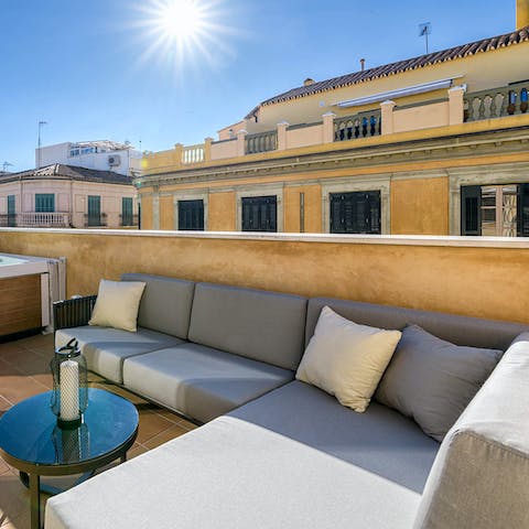Unwind with a cold cerveza on your rooftop terrace