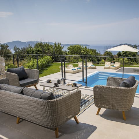 Soak up the views across Brescine from the terrace
