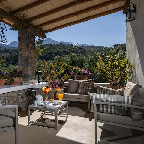 Spend leisurely afternoons with a coffee on the outdoor sofa