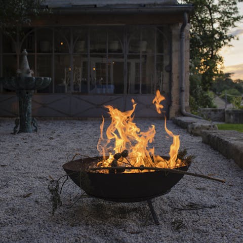 Sip a local Armagnac night cap around the fire pit