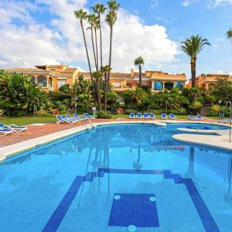 Plunge into the huge crystalline pool to cool off from the midday sun