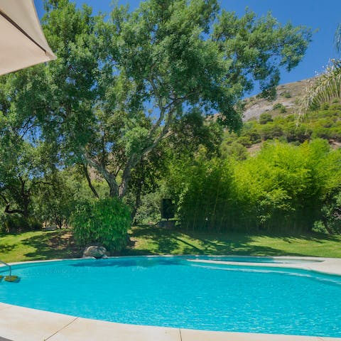 Keep the kids entertained at the outdoor shared swimming pools