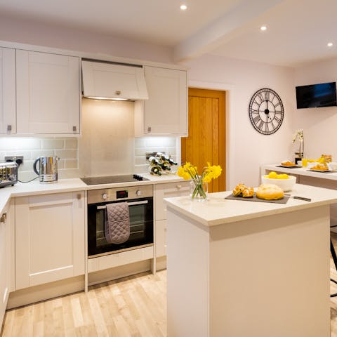 Cook some sticky toffee pudding in the kitchen