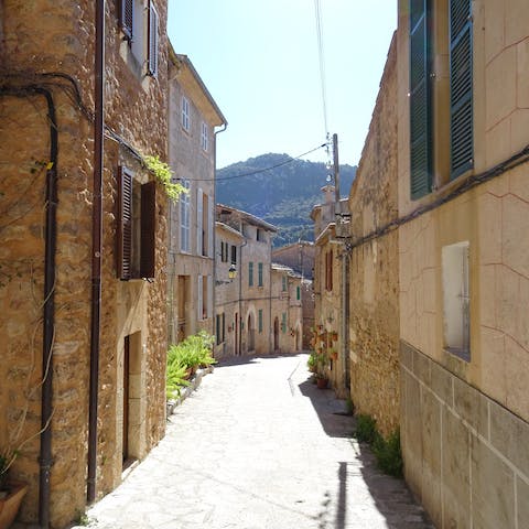 Explore the authentically Mallorcan town of Mancor de la Vall, a four-minute drive away