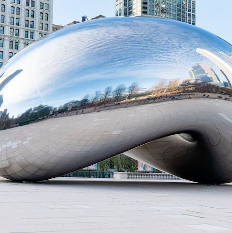 Walk to Millennium Park in ten minutes and explore the street art