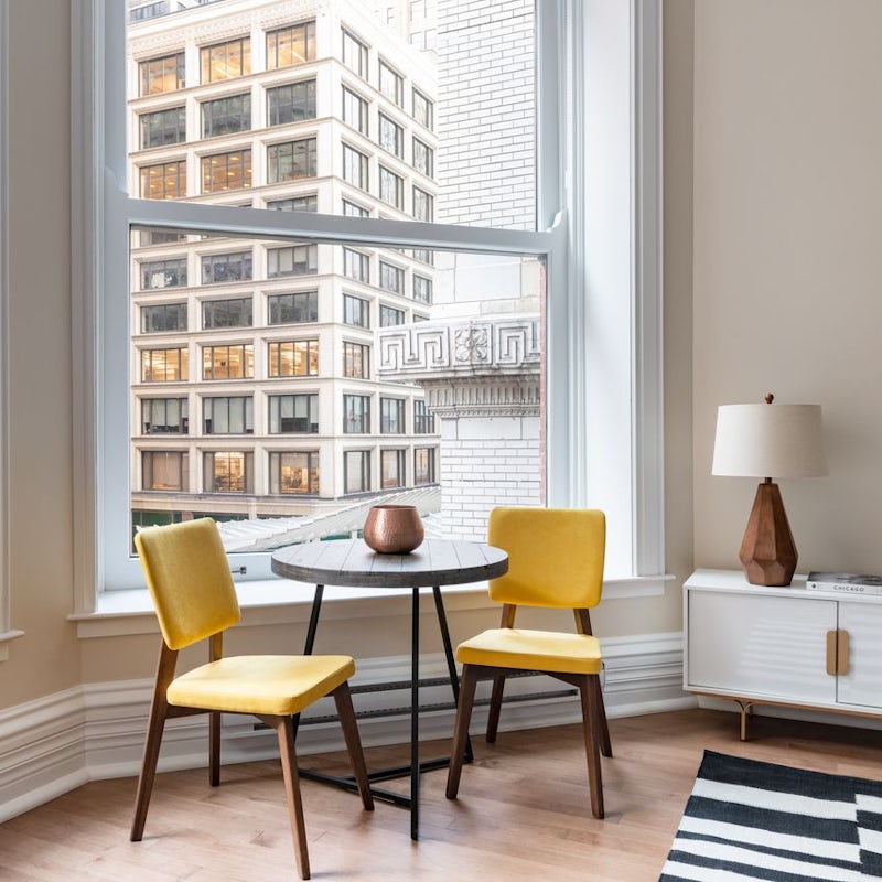 Start the day with breakfast in the sunny bay window