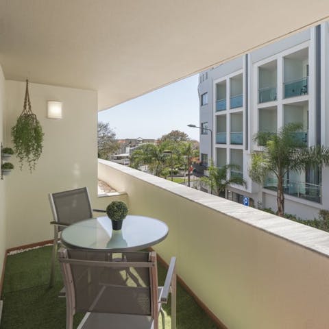 Chill out on your private balcony, complete with sitting area