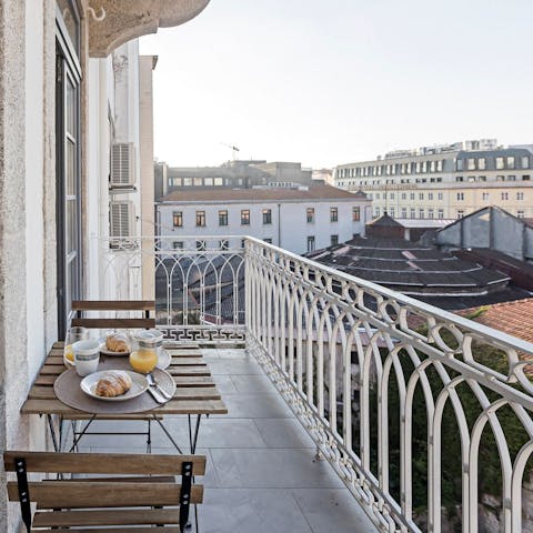 Begin each day with pastries and fresh juice on the balcony