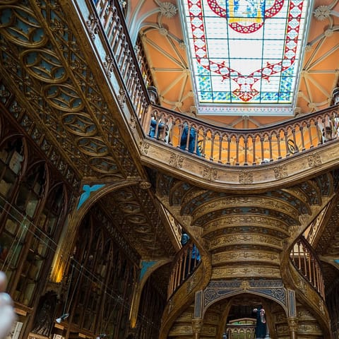 Visit Livraria Lello, the world's most beautiful bookshop – it's an eleven-minute walk
