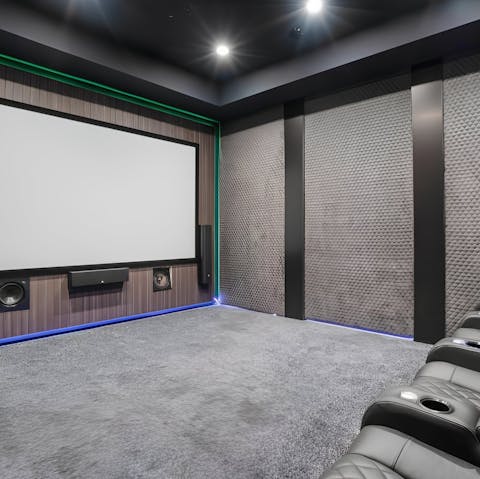 Gather for a family night at the movies in the home cinema 