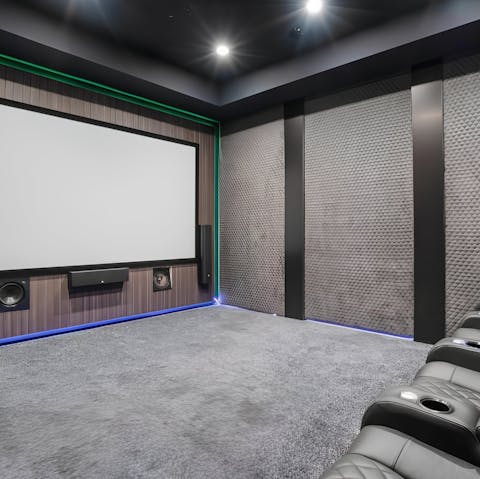 Gather for a family night at the movies in the home cinema