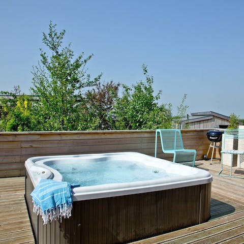 Go for a relaxing soak in the hot tub