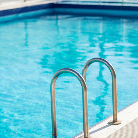 Keep fit with a few lengths of the communal outdoor pool