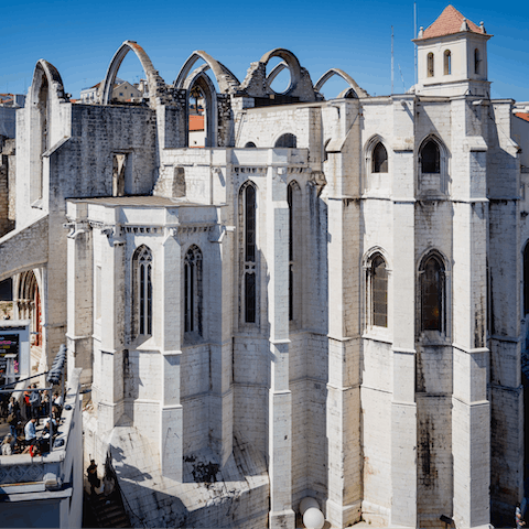 Visit the remains of the medieval Carmo Convent, a five-minute walk away