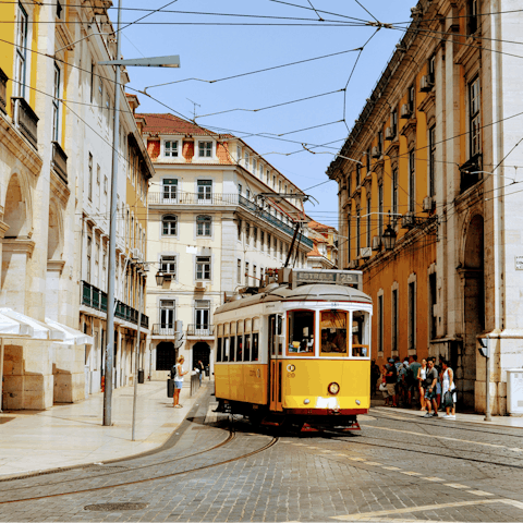 Hop on a tram and explore the sights of Lisbon 