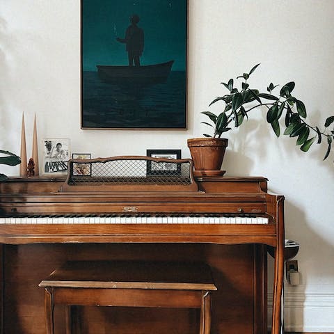 Let your creative juices flow at the charming piano
