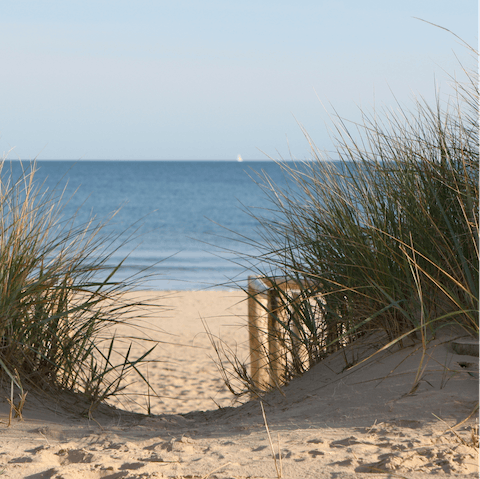 Take a morning walk to the beautiful Camber Sands beach