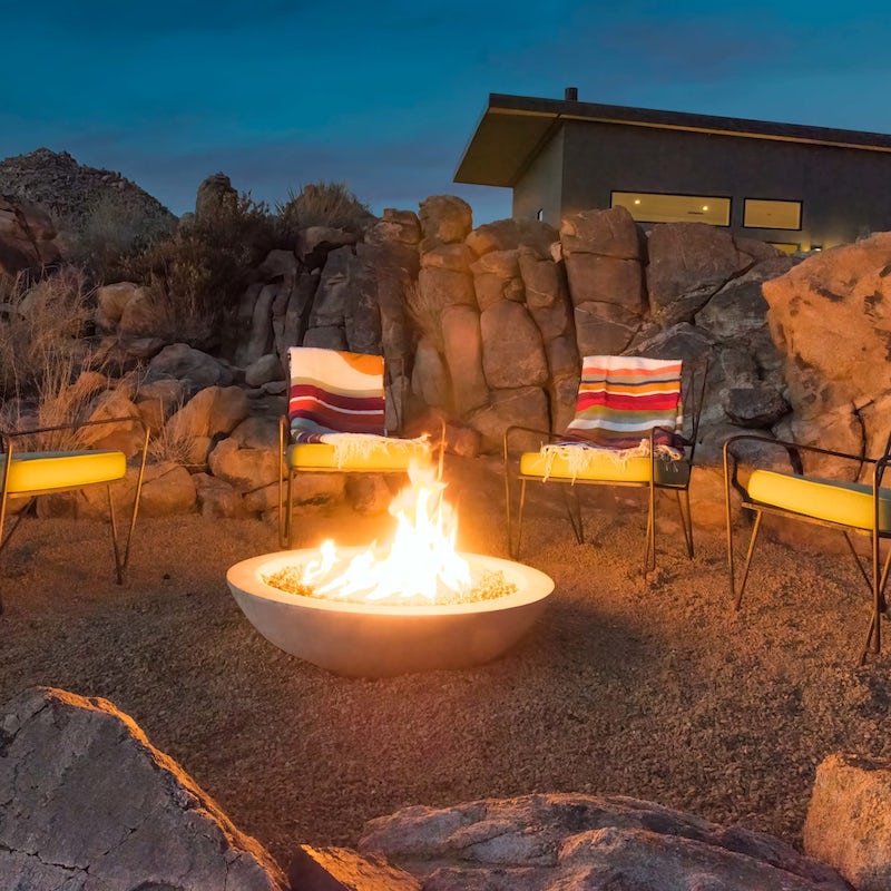 Gaze at the night sky from the fire pit