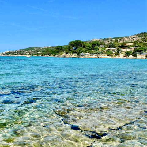 Experience the crystal-clear waters along the Olbia coast