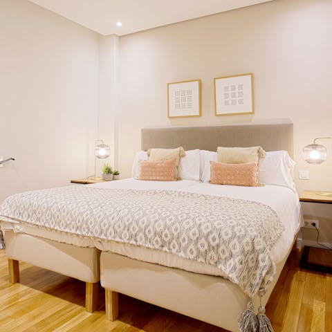 Enjoy a good night's rest in the luxurious bedroom