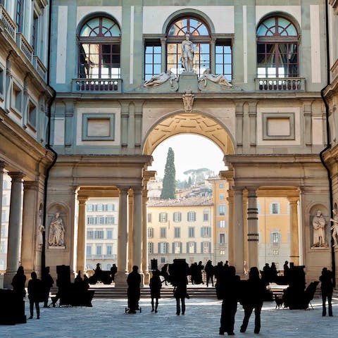 Spend an afternoon at the Uffizi Gallery, less than a ten-minute walk from your front door